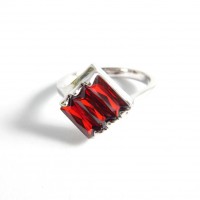 Geometric Garnet Cubic Zirconia Ring